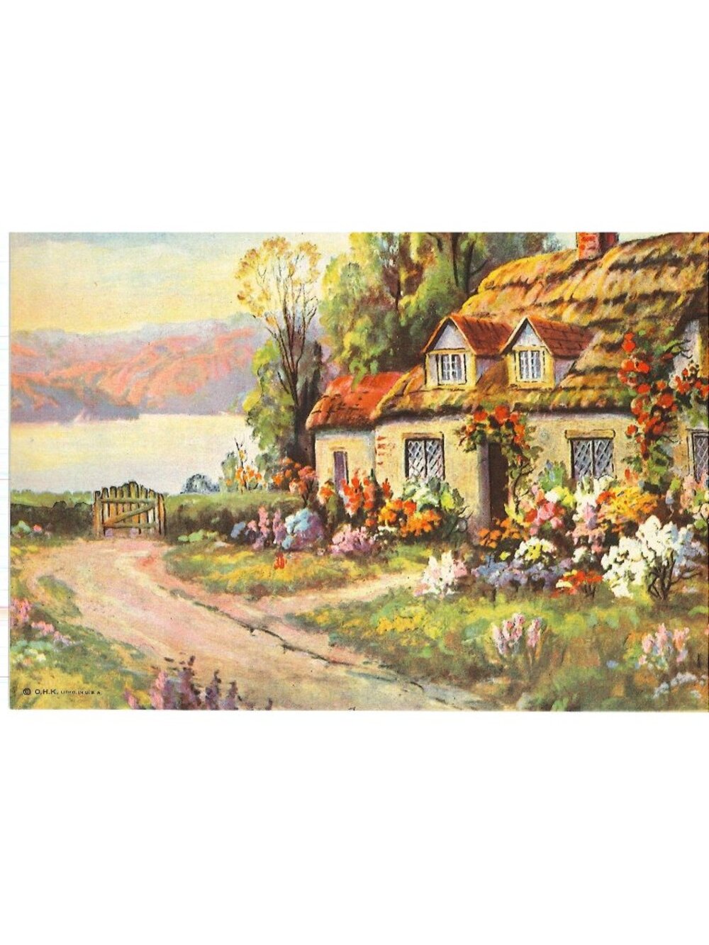 🎨 2 for $20 🎨Vintage Calendar Lithograph "Peace Haven" 6x8